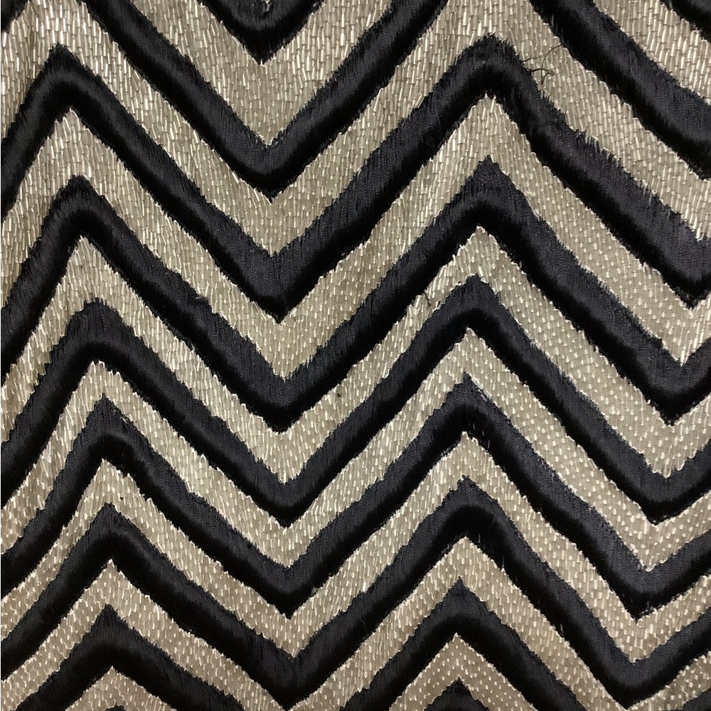 Source Unknown Black And Silver Zigzag Blouse - image 3